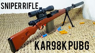 Kar98k Shell Ejection Soft Bullet Toy gun Unboxing and Review 2024  Sniper Rifle Gun PUBG [upl. by Aivuy]