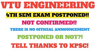 EXAM POSTPONED OR NOT vtuengineering breakingnews vtuexam [upl. by Lustick]