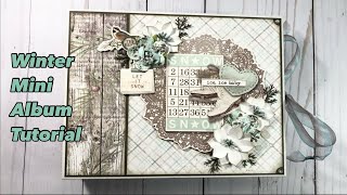 Chipboard Frame Mini Album Tutorial  Simple Stories  Simple Vintage Winter Woods Collection 2023 [upl. by Kirad835]