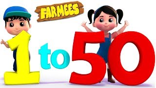 1 to 50 numbers song  Big Number Song For Children by Farmees [upl. by Furnary]