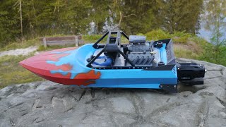 3D Printed Jetboat Cornering On Flat Water  Supersprint Lake Run [upl. by Major206]