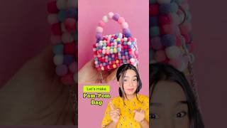 DIY PomPom Bag 😱 crafteraditi pompomcraft handmade diy shorts diybag ​⁠CrafterAditi [upl. by Chuah]