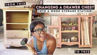 Chest Of Drawers MAJOR Upcycle Project  DIY Wood Storage Station  Ashleigh Lauren [upl. by Aynekat659]