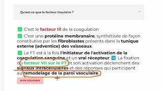 cours Physiologie et Exploration de lHémostase partie 2 [upl. by Potter]