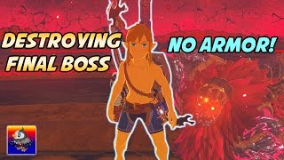 Defeating Calamity Ganon Naked The Legend of Zelda Breath of the Wild Final Boss with No Armor [upl. by Etnaud]