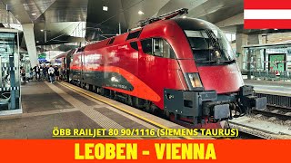 Cab Ride Klagenfurt  Vienna Part 2 ÖBB Leoben  Vienna Austria train drivers view 4K [upl. by Itnaihc140]