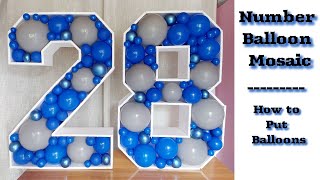 Number Balloon Mosaic  How to Place Balloons Inside battyballoons [upl. by Nelon604]