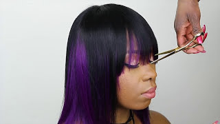 🪡Detailed🪡FULL HEAD WEAVE WITH BANGS FRINGE NO LEAVE OUT 2 METHODS Timeless🕰️ [upl. by Francene]