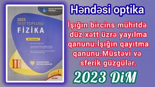 İşığın düz xətt üzrə yayılma qanunuİşığın qayıtmasıMüstəvi və sferik güzgülərDİM2023 Fizika [upl. by Enirehtahc]