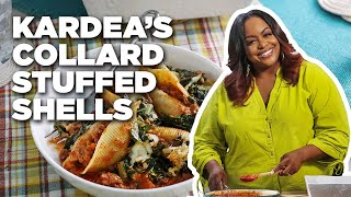 Kardea Brown’s Collard Green Stuffed Shells  Delicious Miss Brown  Food Network [upl. by Kcirddec]