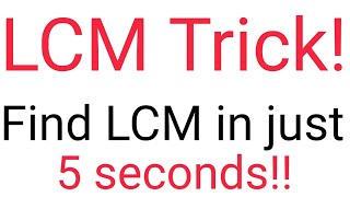 Fastest and Easiest way to find LCM [upl. by Aeriell]