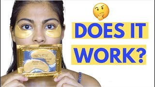 DOES IT WORK 24K Gold Collagen Under Eye Mask  Review and Demo Skincare Treatment AntiAging [upl. by Drofyar]