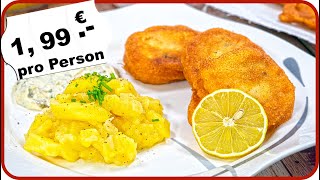 Unter 2 EUR kochen geht das  Backfisch  mit Kartoffelsalat und Remoulade [upl. by Anelaj]