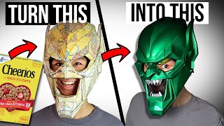 How I Made A Green Goblin Helmet Out Of Cardboard [upl. by Namra]