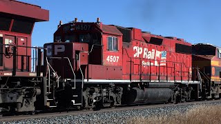 Rare CPKC Train no 411 Westbound Brooks Subdivision Mile 15738 Indus Alberta  November 3 2024 [upl. by Landry]