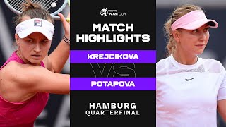 Barbora Krejcikova vs Anastasia Potapova  2022 Hamburg Quarterfinal  WTA Match Highlights [upl. by Ydorb928]