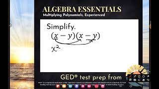 GED® Math Multiply Binomials w 2 Variables 19 Exp  6 [upl. by Hagi655]