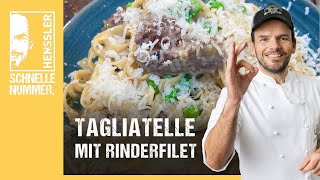 Schnelles Tagliatelle mit Rinderfiletspitzen Rezept von Steffen Henssler [upl. by Lledor411]