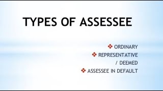 Types of Assessee as per Income Tax Act 1961 [upl. by Almap]