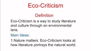 Ecocriticism  A literary theory  in Hindi Urdu [upl. by Ainoet133]