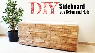 DIY Sideboard  Sitzbank aus Beton und Holz selber bauen [upl. by Trawets]