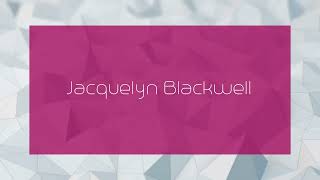 Jacquelyn Blackwell  appearance [upl. by Ecidnak]