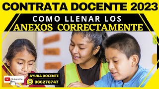 ✅CONTRATA DOCENTE 2023✅COMO llenar los ANEXOS de CONTRATA DOCENTE 2023 facil y correcto [upl. by Sayre]