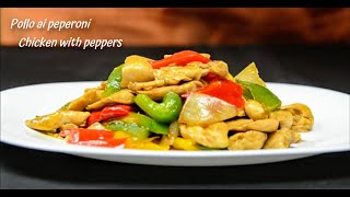 Ricetta cinese Pollo ai peperoni un piatto facile da fare a casa  彩椒雞片  Chicken with peppers [upl. by Nahtonoj500]