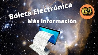 Más Información de las BOLETAS ELECTRÓNICAS [upl. by Oiled]