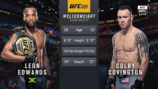 🔴 UFC 296 Leon Edwards vs Colby Covington  Full Fight amp Highlights  Welterweight Title Bout [upl. by Arinaj]