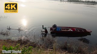 Thai Fisherman use Ingenious Trap System to Catch Lake Fish [upl. by Hogarth712]