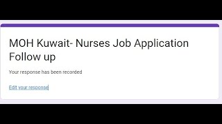 Tutorial Google Form Job MOH Kuwait [upl. by Hercules335]