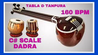 C Scale Tanpura And Tabla  Dadra Taal  160 BPM iamksn [upl. by Ecissej]