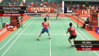 Abu Bakar  Tedi Supriadi PB DJARUM VS Krishna Adi Nugraha  Richard Kuncoro JAYA RAYA SURYANAGA [upl. by Tammany295]