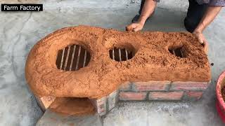 New way to make firewood stove  No smoke  Saving firewood trees firewood wood diy woodworking [upl. by Neoma]