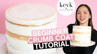 How to Crumb Coat a Cake for Beginners  Keyk Kitchen [upl. by Ahsiekrats]