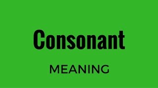 Consonant Meaning [upl. by Nnorahs]