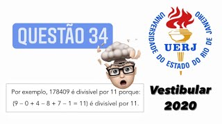 UERJ 2020  Questão 34  Critério de Divisibilidade por 11 [upl. by Orimisac743]