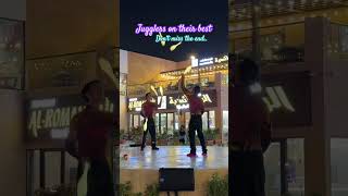 Live performance by Jugglers in Dubai juggling juggler globalvillage travel sairascosmos [upl. by Aloel590]