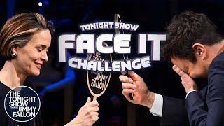 Face It Challenge with Sarah Paulson  The Tonight Show Starring Jimmy Fallon [upl. by Arutnev]