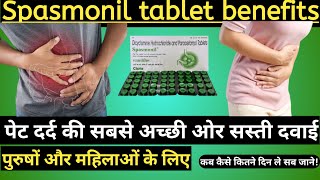 spasmonil tablet uses in hindi benefits doses Dicyclomine 20mg  Paracetamol 325mg tablet [upl. by Jarlathus]