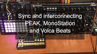 How to sync Novation PEAK MonoStation and Volca Beats [upl. by Yrbua]