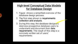 DBMSSession 17 3 1 High level Conceptual Data Model [upl. by Sonitnatsok]