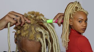 FAUX LOCS on my super short hair Rubber Band Method [upl. by Bull301]