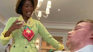 Sam meets Mirabel Princess Tiana Aladdin amp Cinderella at dinner in the Grand Floridian Resort [upl. by Ard]