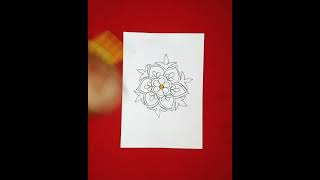 howtodrawrangolidesign beautyrangolidesigndrawing paperdiyrangoli painting papercraft shorts [upl. by Anyahc]