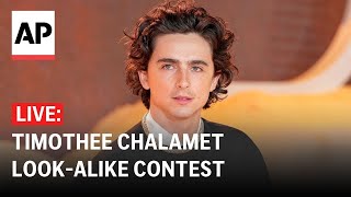 LIVE Timothee Chalamet lookalike contest in New York City [upl. by Israeli]