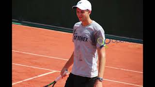 RG 2023 – Hurkacz and Van de Zandschulp practice [upl. by Nalat]