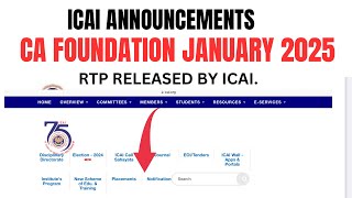 CA Foundation January 2025 RTP Released by ICAI [upl. by Domenico530]