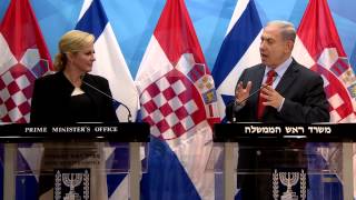 PM Netanyahus Meeting with Croatian President GrabarKitarović [upl. by Leotie]